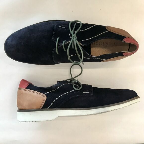 Sotoalto Navy Colorblock Suede Leather Oxford  Lace Up Shoes Men's EU 43 US 10 - Picture 3 of 14